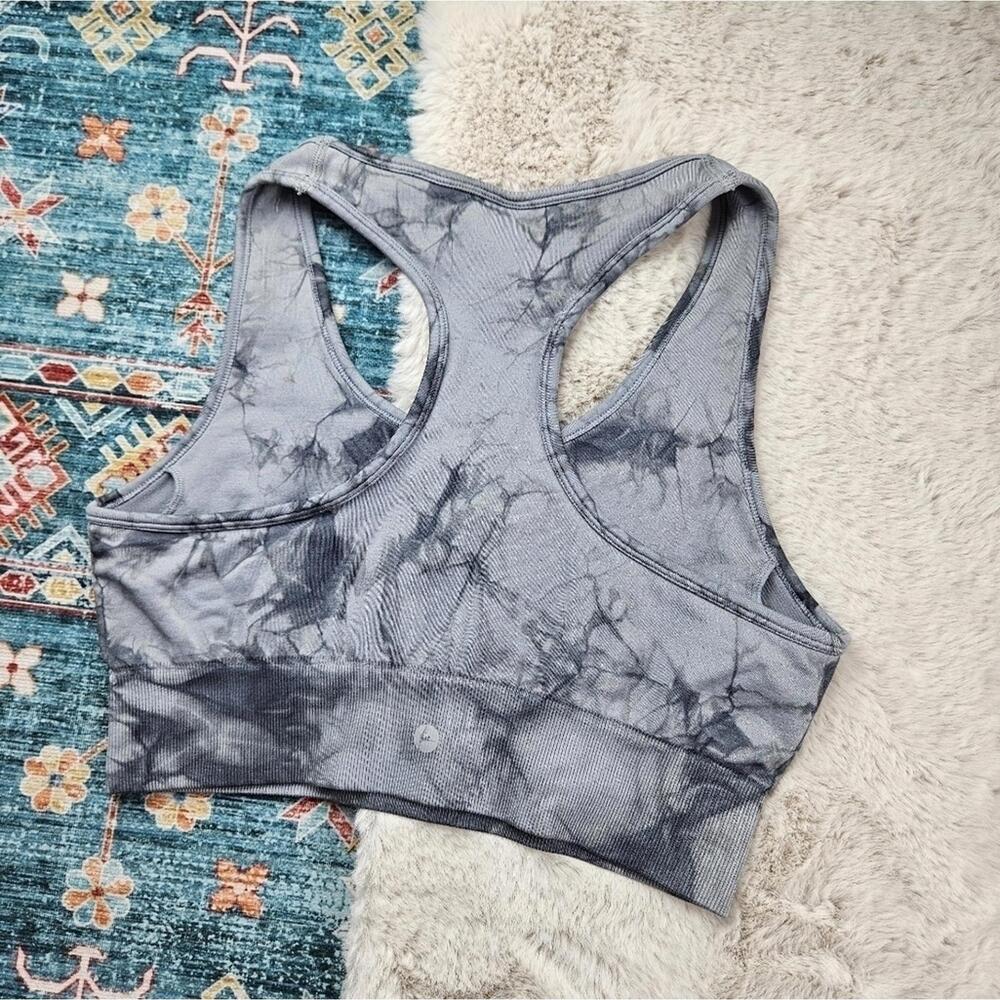 90 Degree by Reflex Gray Tie Dye Racerback Sports Bra Large - Picture 5 of 5